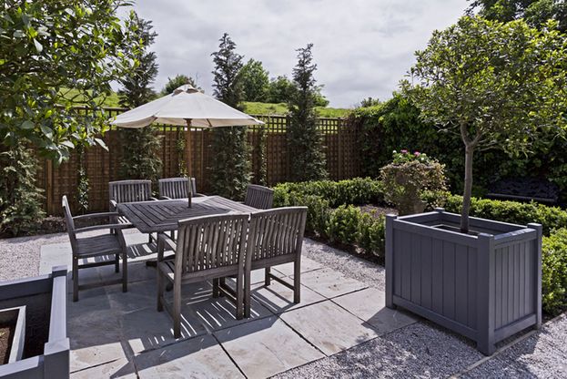An excellent patio in a garden