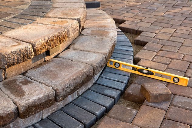 bespoke designed patio in a customers garden